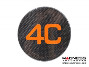 Alfa Romeo 4C Carbon Fiber Fuel Door - 4C Logo in Orange Alfa Romeo 4C Carbon Fiber Fuel Door - 4C Logo in Orange